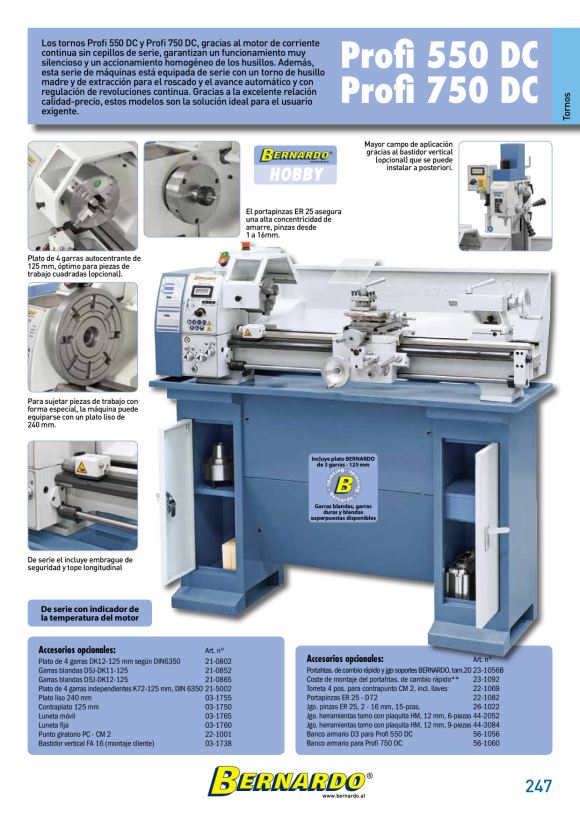 Bernardo Leit- und Zugspindeldrehmaschine Profi 550 DC / 230 V 03-1146