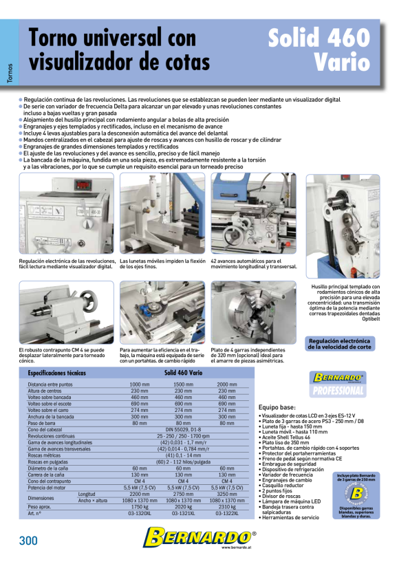 Bernardo Universaldrehmaschine SOLID 460 x 1500 Vario 03-1321XL