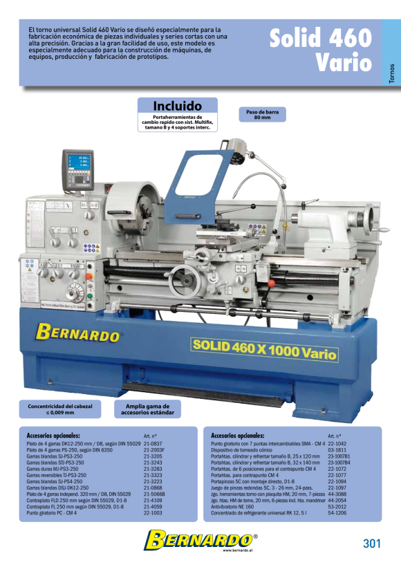 Bernardo Universaldrehmaschine SOLID 460 x 1500 Vario 03-1321XL