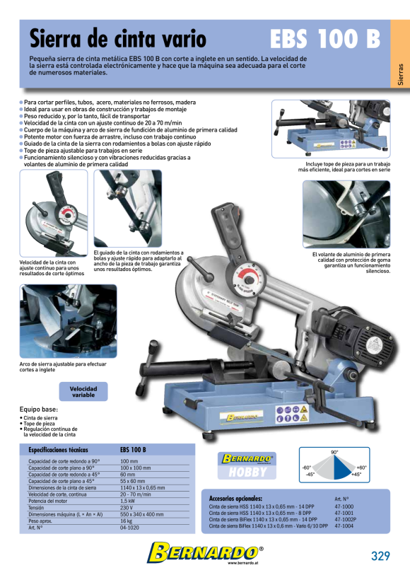 Bernardo Metallbandsäge EBS 100 B / 230 V 04-1020