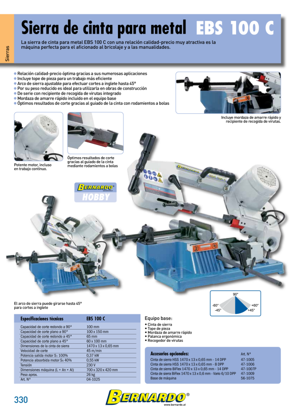Bernardo Metallbandsäge EBS 100 C / 230 V 04-1025