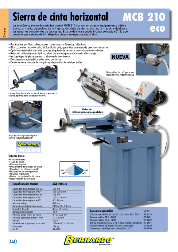 Bernardo Manuelle Metallkreissäge MCB 210 eco / 400 V 04-1162