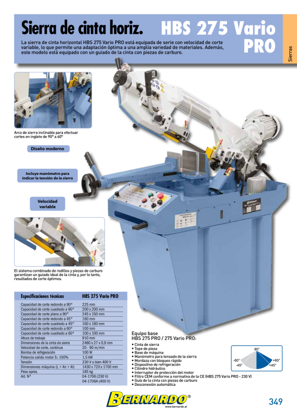 Bernardo Horizontalbandsäge HBS 275 PRO / 400 V 04-1705