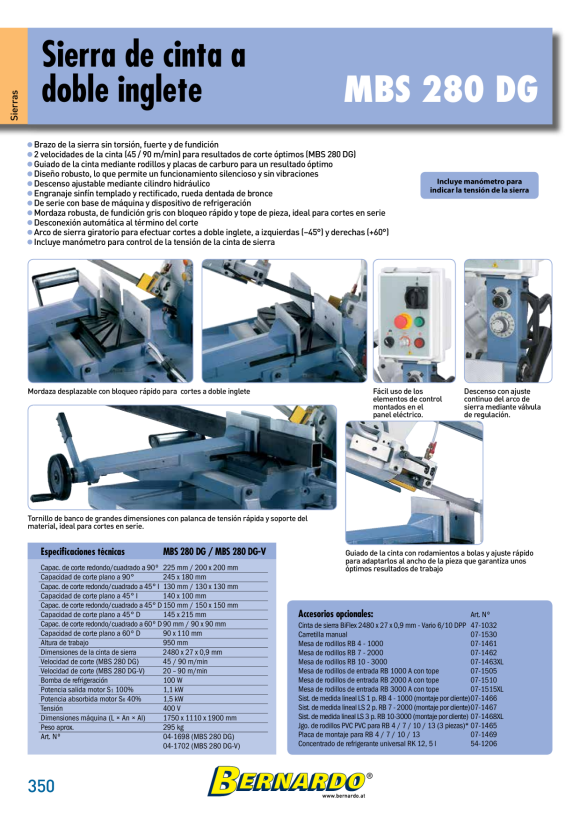 Bernardo Doppelgehrungsbandsäge MBS 280 DG-V / 400 V 04-1702