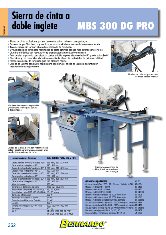Bernardo Doppelgehrungsbandsäge MBS 300 DG Pro / 400 V 04-1707