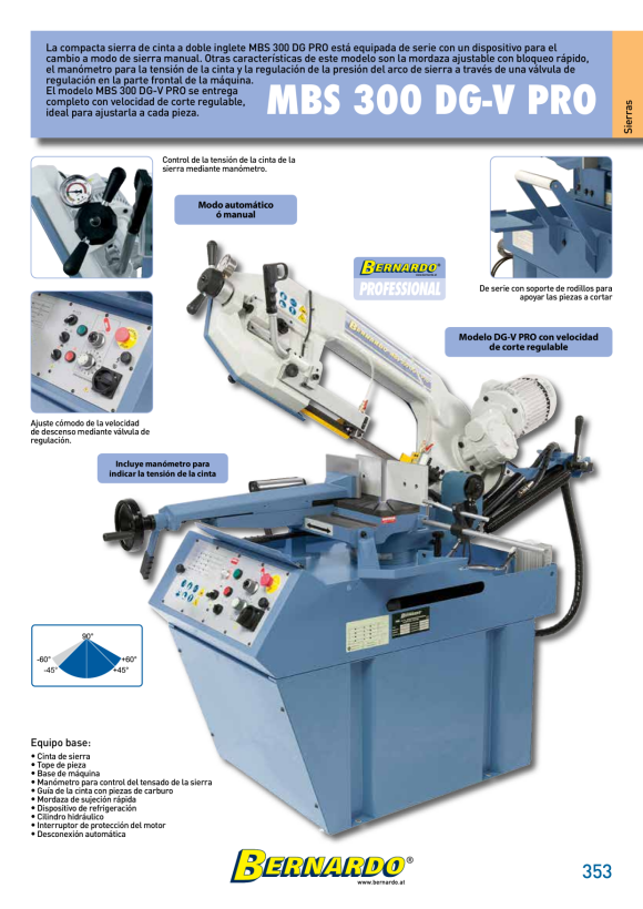 Bernardo Doppelgehrungsbandsäge MBS 300 DG Pro / 400 V 04-1707
