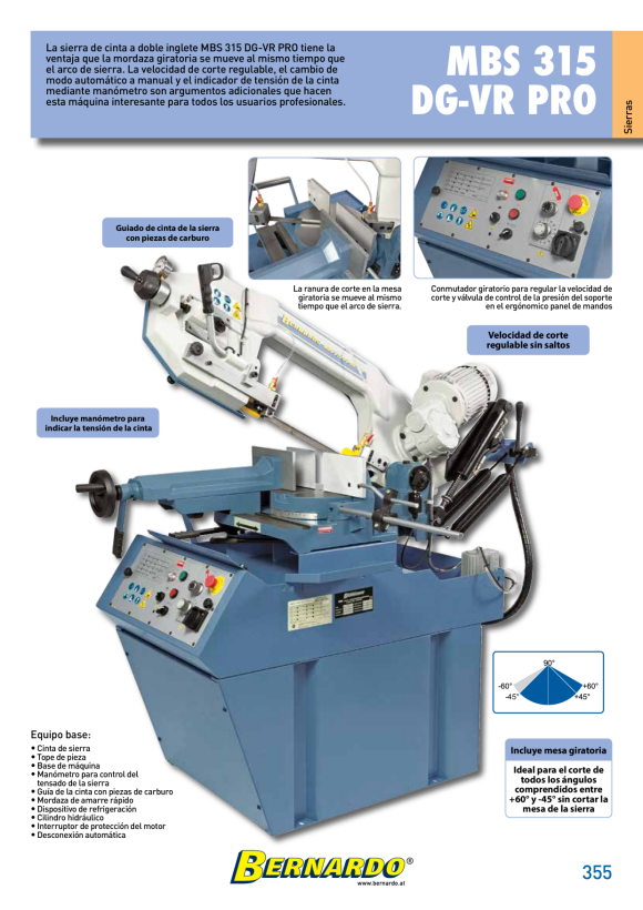 Bernardo Doppelgehrungsbandsäge MBS 315 DG-VR Pro / 400 V 04-1709