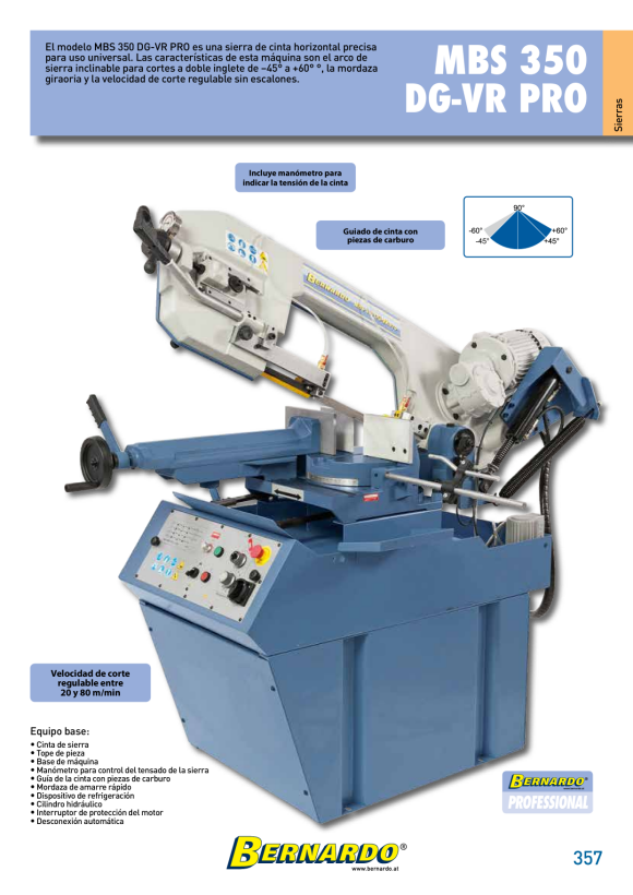 Bernardo Doppelgehrungsbandsäge MBS 350 DG-VR Pro / 400 V 04-1711