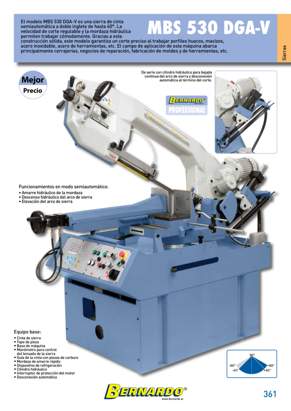 Bernardo Halbautomatische Doppelgehrungsbandsäge DGS 460 H 04-1712