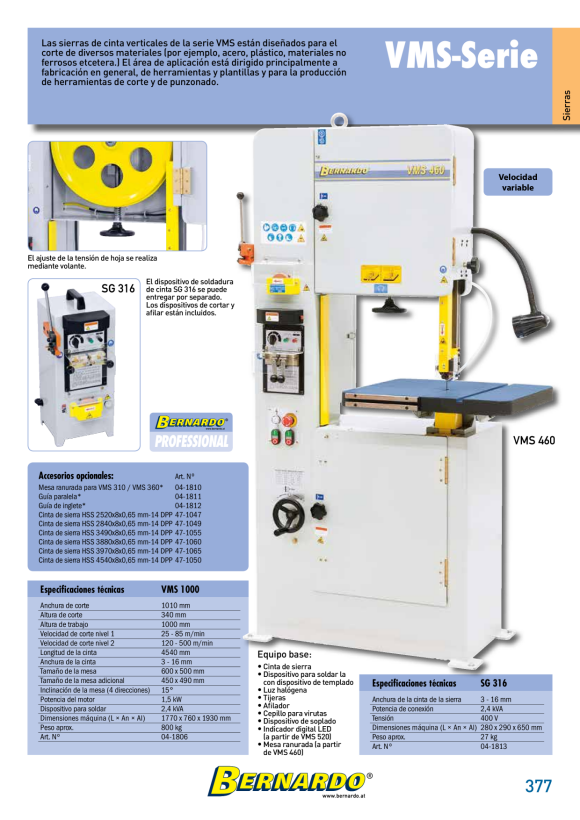 Bernardo Vertikalbandsäge VMS 520 04-1800