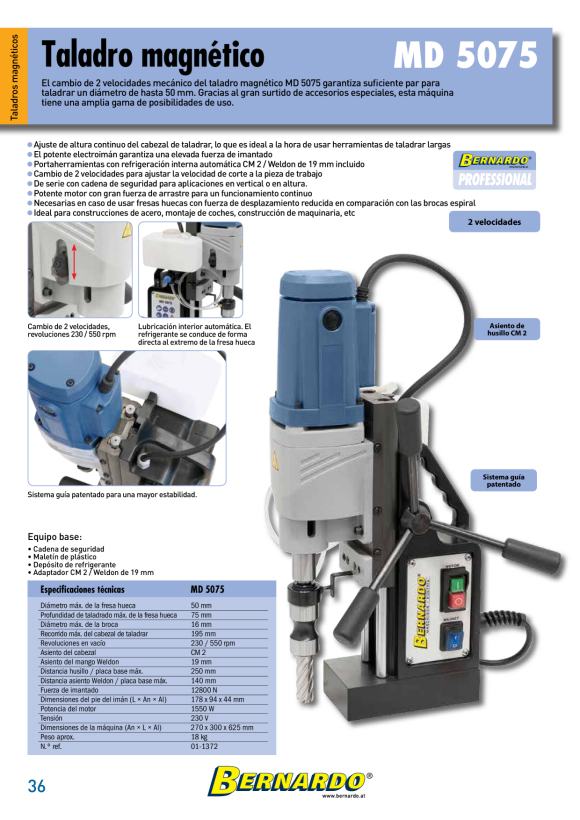 Bernardo Magnet-Kernbohrmaschine MD 5075 V 01-1373