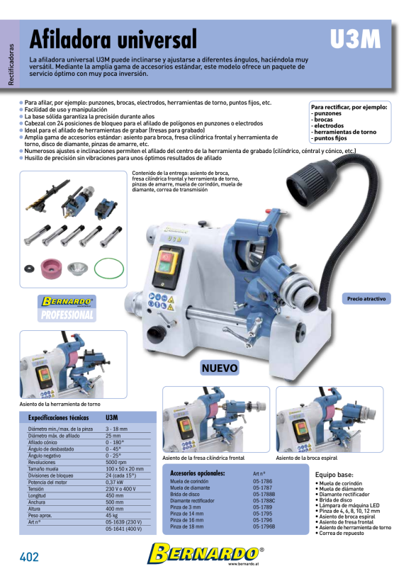Bernardo Bohrerschleifmaschine Kantenfräsmaschine KFM 200 M 05-1632