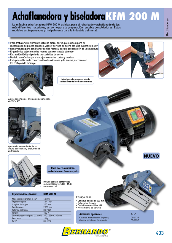Bernardo Bohrerschleifmaschine Kantenfräsmaschine KFM 200 M 05-1632