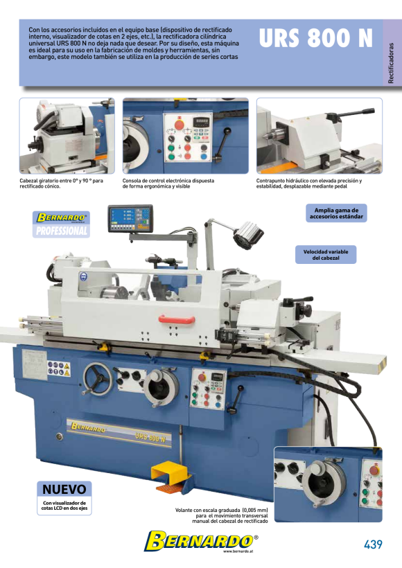 Bernardo Universal-Schleifmaschine URS 800 N inkl. 2-Achs-Digitalanzeige ES-12 H 05-1371