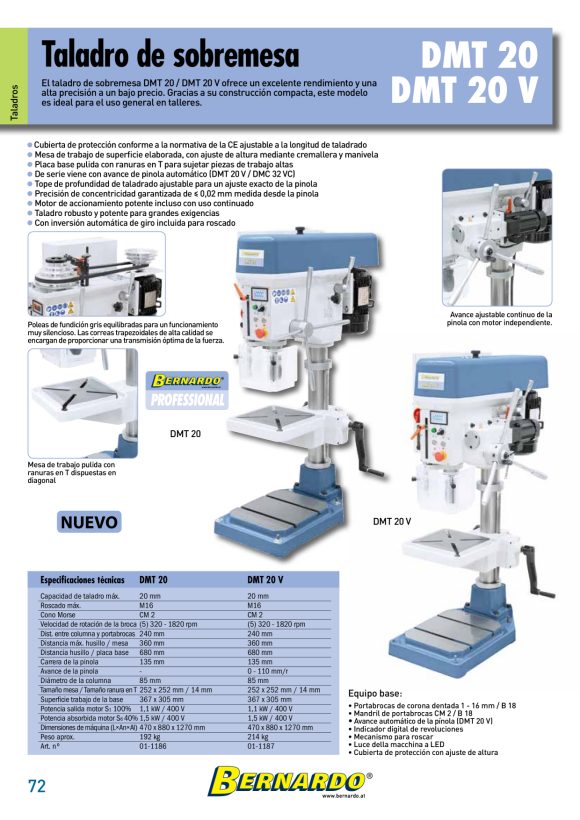 Bernardo Tischbohrmaschine DMT 20 V 01-1187