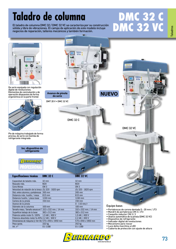 Bernardo Tischbohrmaschine DMT 20 V 01-1187