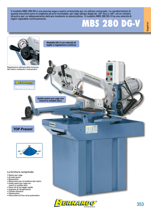 Bernardo Doppelgehrungsbandsäge MBS 280 DG-V / 400 V 04-1702
