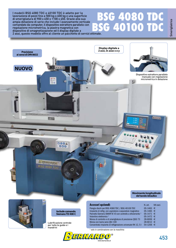 Bernardo Flachschleifmaschine BSG 40100 PLC mit 2-Achsen-Digitalanzeige ES-12 H 05-1449B