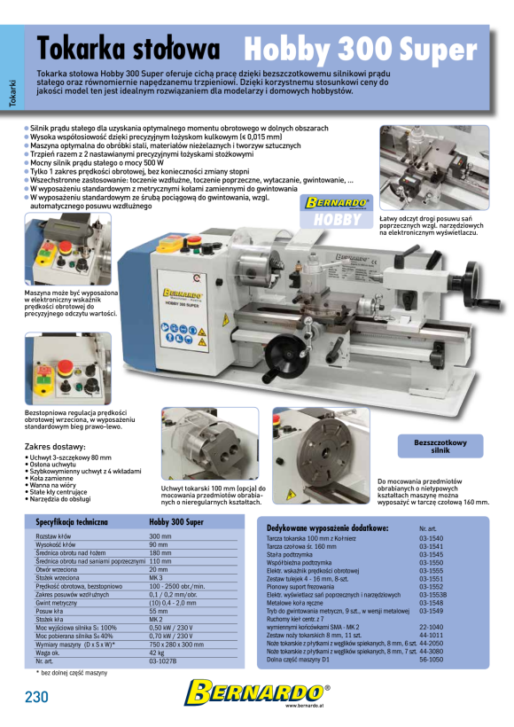 Bernardo Leitspindeldrehmaschine Hobby 350 VD 03-1026B