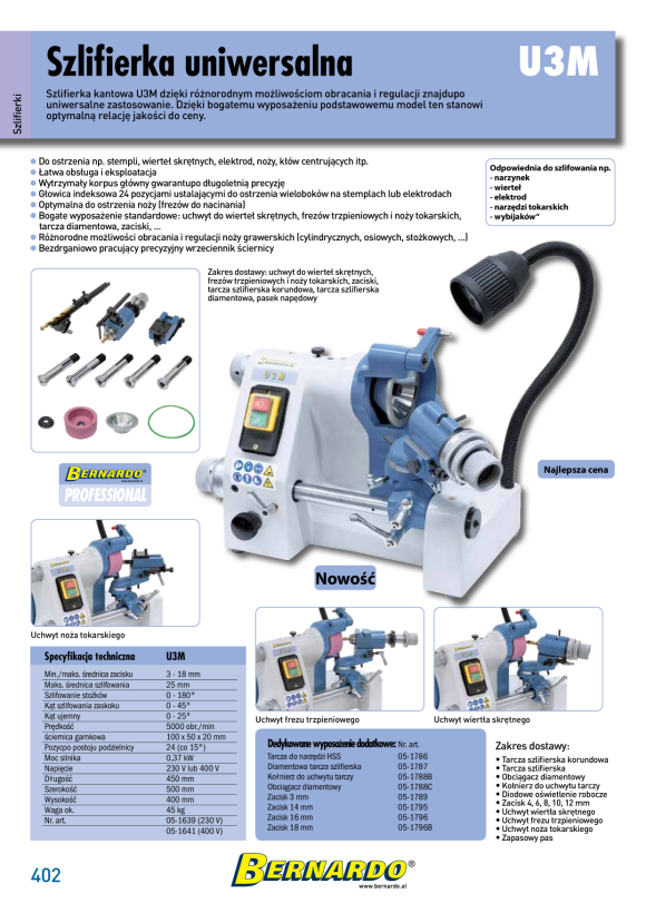 Bernardo Bohrerschleifmaschine Kantenfräsmaschine KFM 200 M 05-1632
