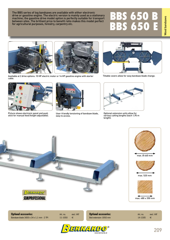Bernardo Blockbandsägen BBS 650 E mit Elektro-Motor 14-1304
