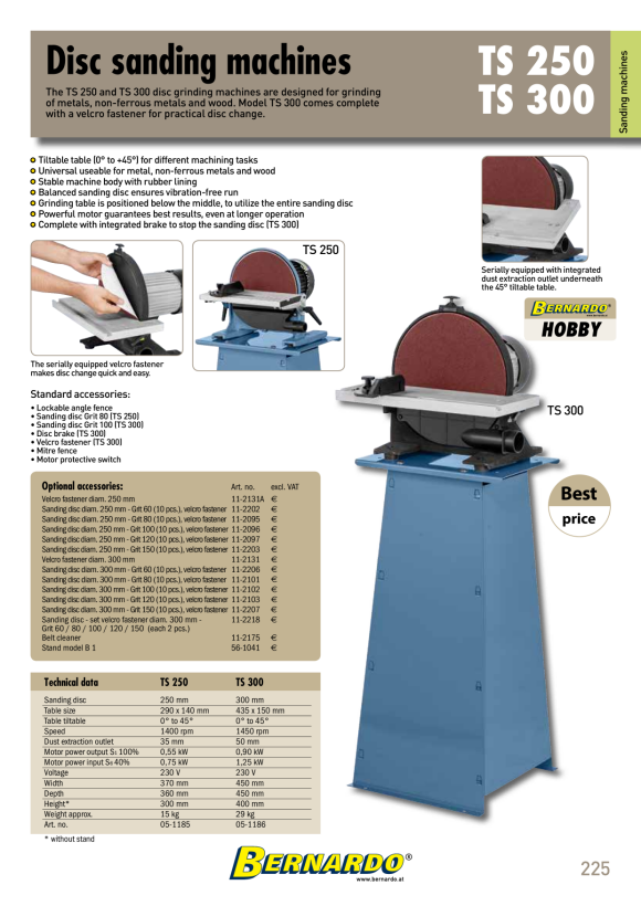 Bernardo Band- und Tellerschleifmaschine BDSM 250 11-4307