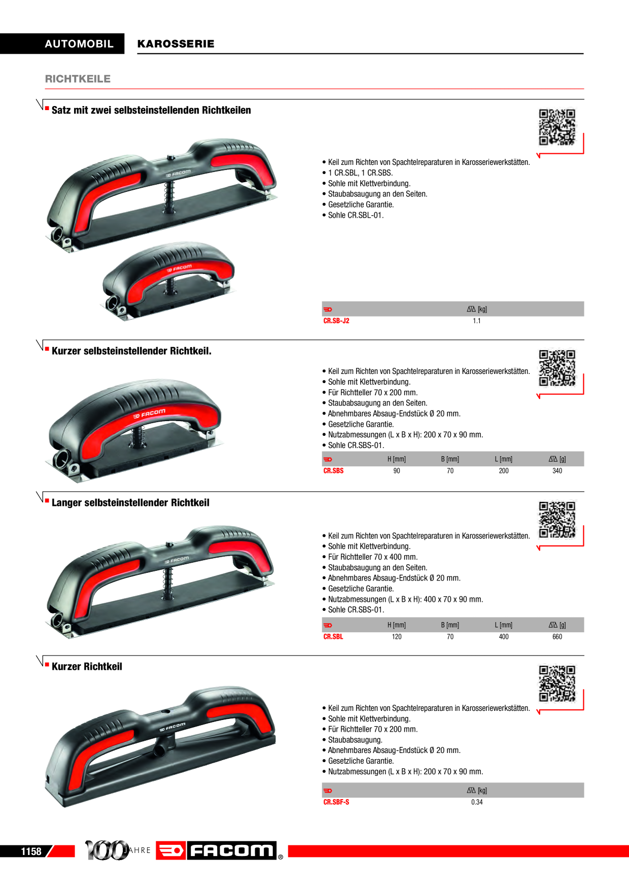 Richtkeil, selbstseinstellend 70 x 200mm CR.SBS 3662424041440