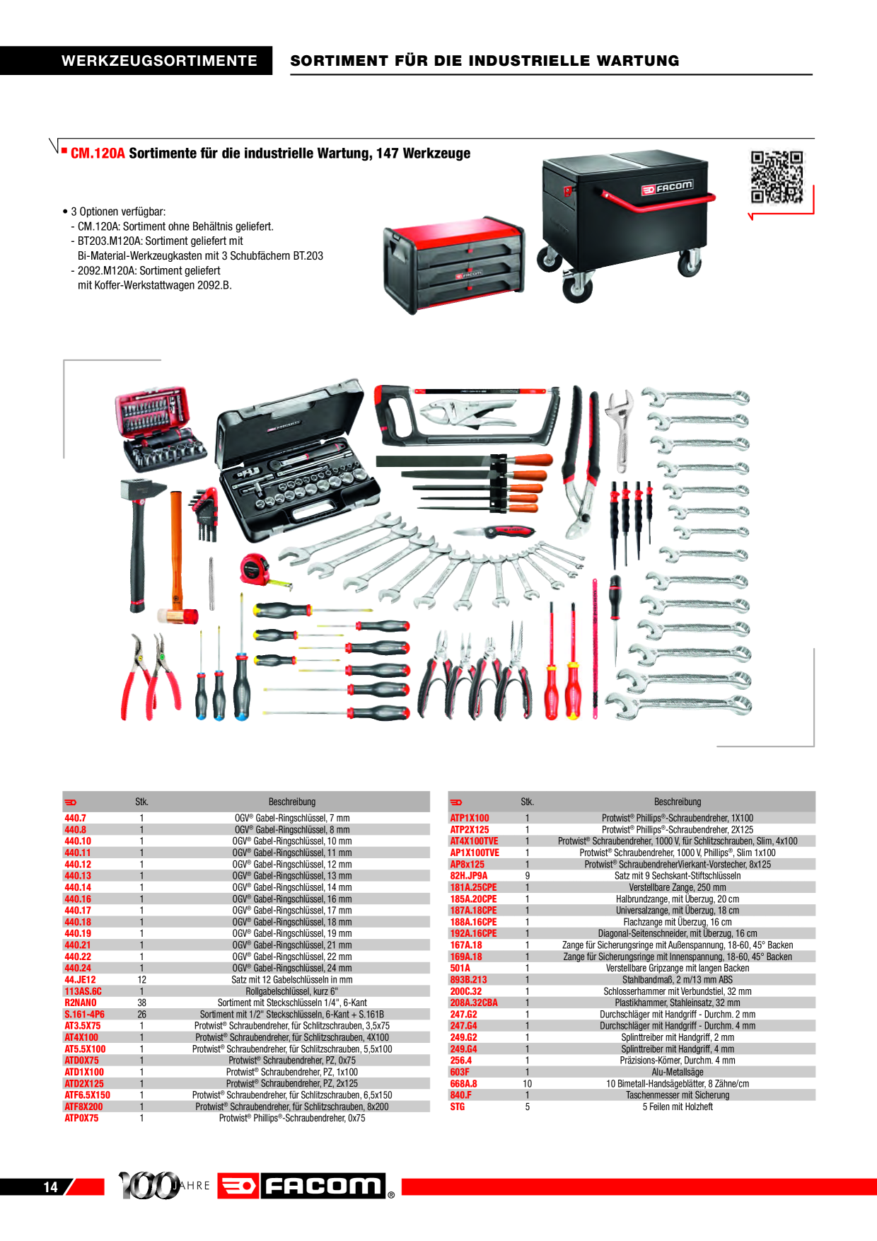 Set industrielle Wartung 147tlg BT203.M120A 3662424085536