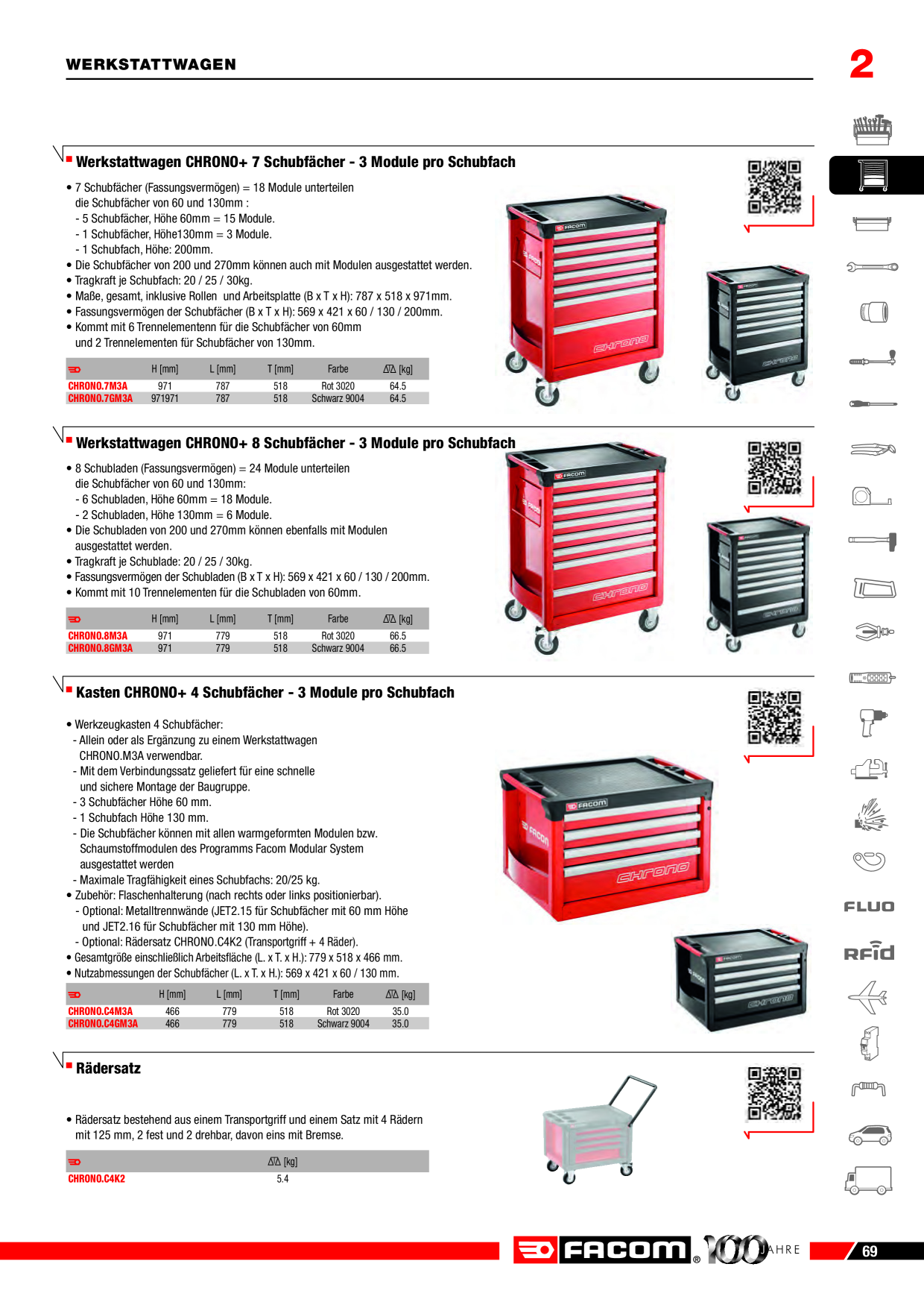 Werkstattwagen CHRONO 8 Schubfaecher CHRONO.8GM3A 3662424084355