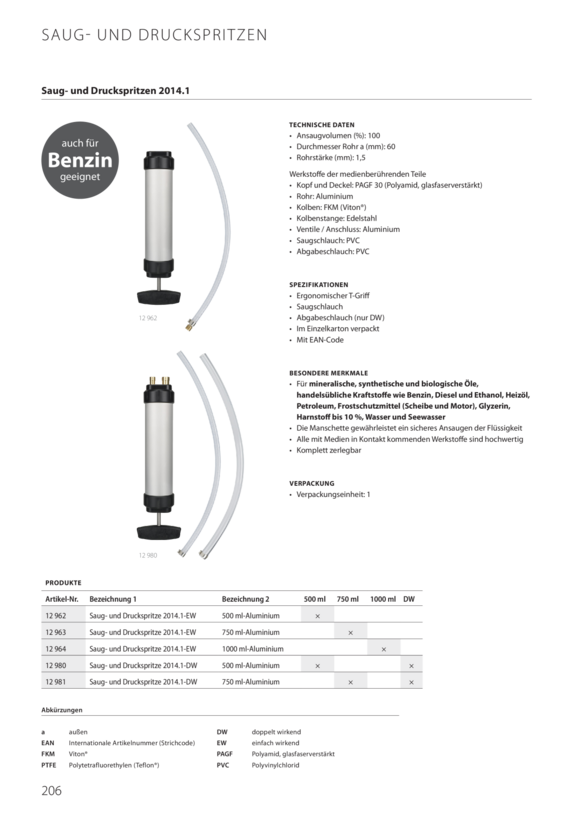 Pressol Saug- und Druckspritze 2014.1-einfach wirkend, 500 ml, Aluminium 12 962