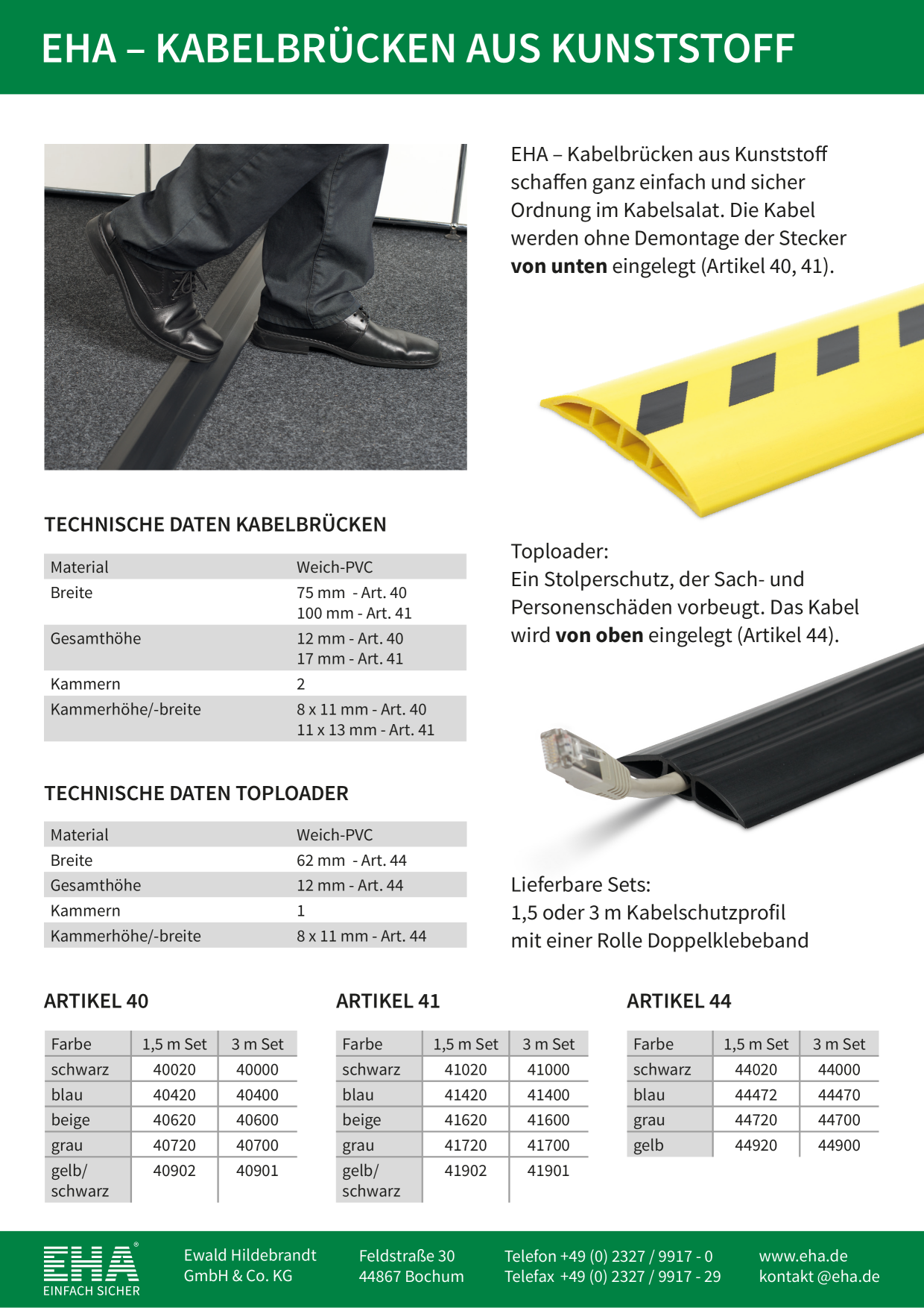EHA Kabelbrücke Grau 7,5 Cm X 1,5 M