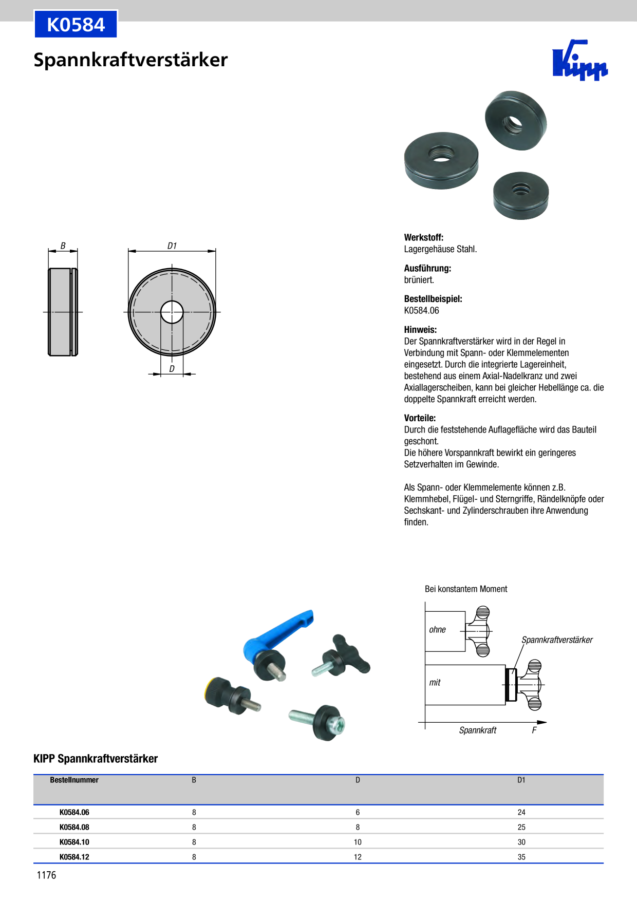 KIPP Katalog Bedienteile Normelemente Kurbeln Klemmhebel Spannhebel