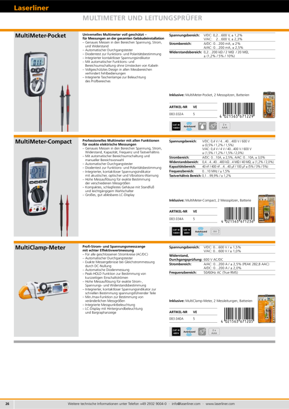 Laserliner MultiClamp-Meter 083.040A