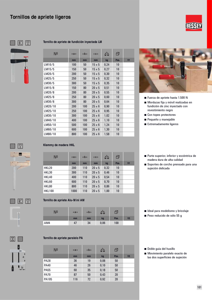 BESSEY Catálogo general Tecnología de Sujeción y de Corte Nº: 576 - Página 101