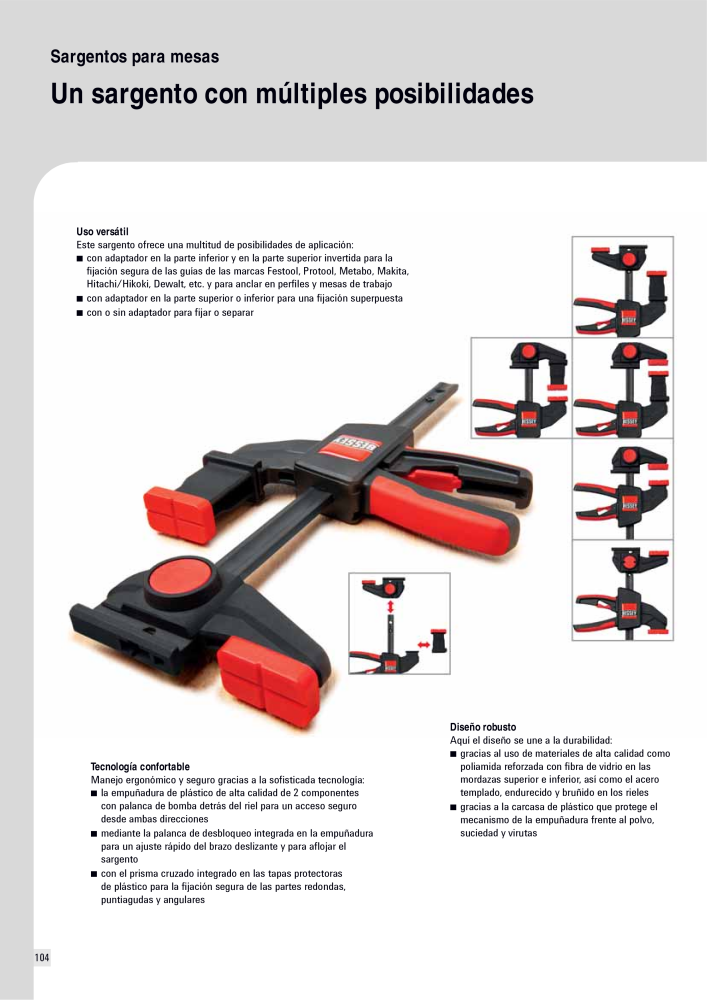 BESSEY Catálogo general Tecnología de Sujeción y de Corte Nº: 576 - Página 104