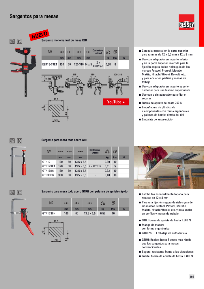 BESSEY Catálogo general Tecnología de Sujeción y de Corte Nº: 576 - Página 105