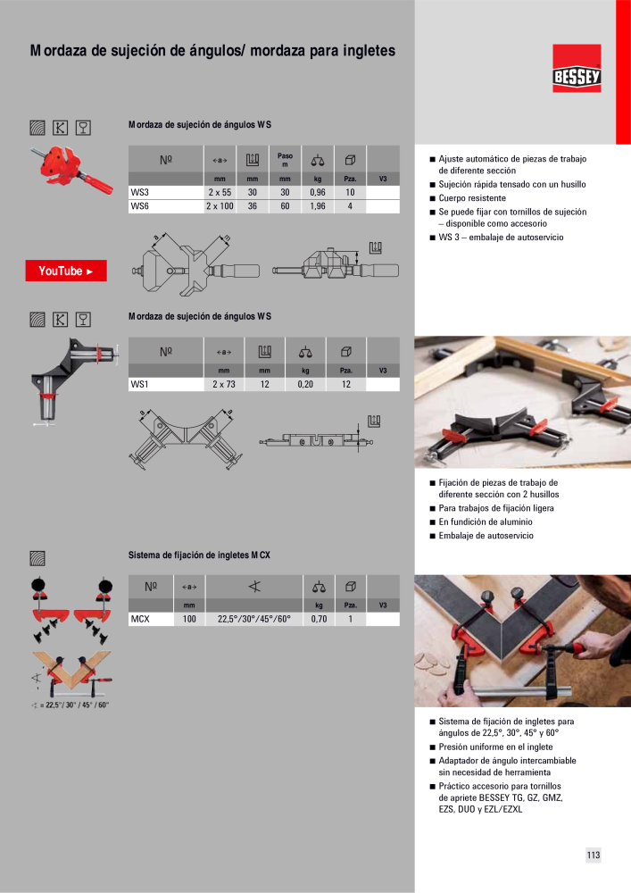 BESSEY Catálogo general Tecnología de Sujeción y de Corte Nº: 576 - Página 113