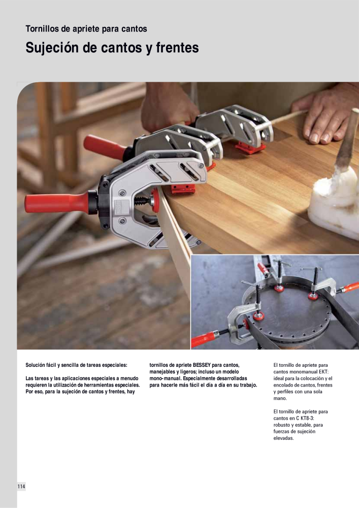 BESSEY Catálogo general Tecnología de Sujeción y de Corte Nº: 576 - Página 114