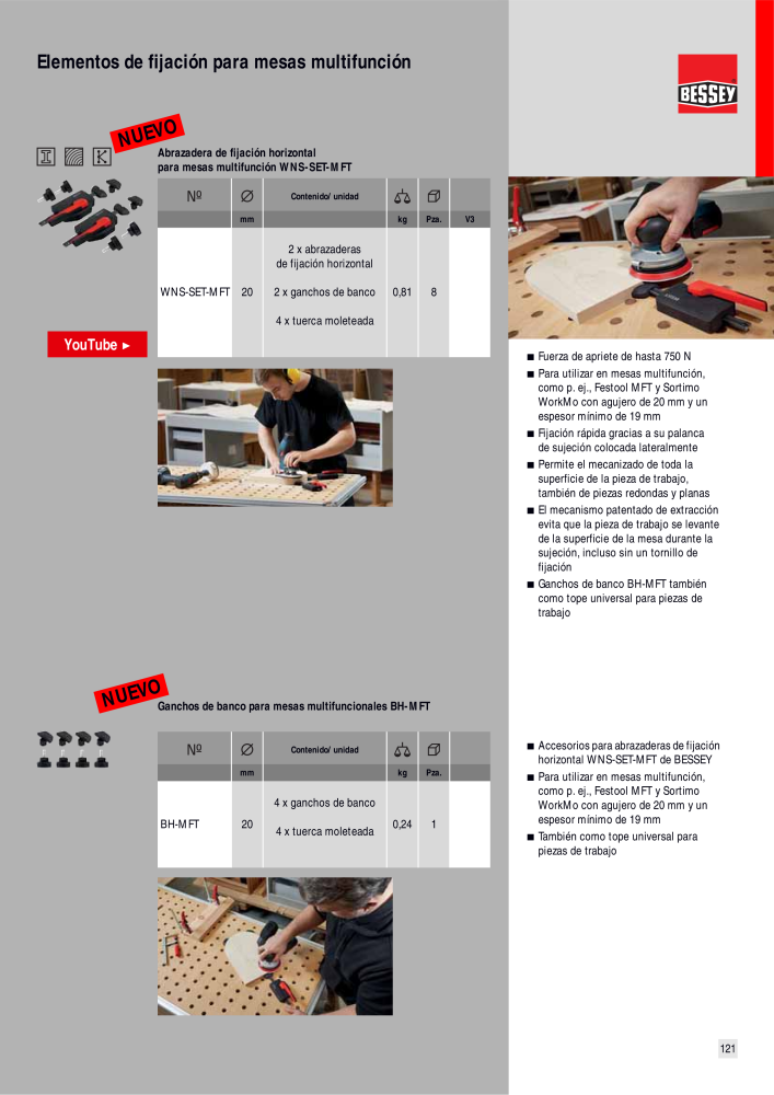 BESSEY Catálogo general Tecnología de Sujeción y de Corte Nº: 576 - Página 121