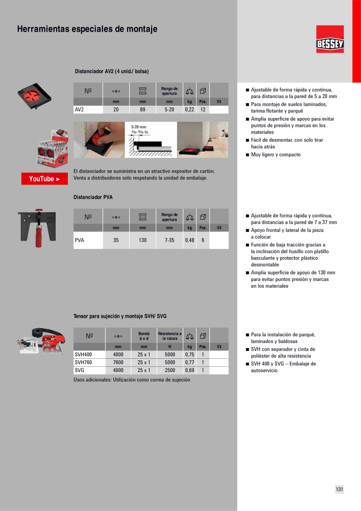 BESSEY Catálogo general Tecnología de Sujeción y de Corte Nº: 576 - Página 131