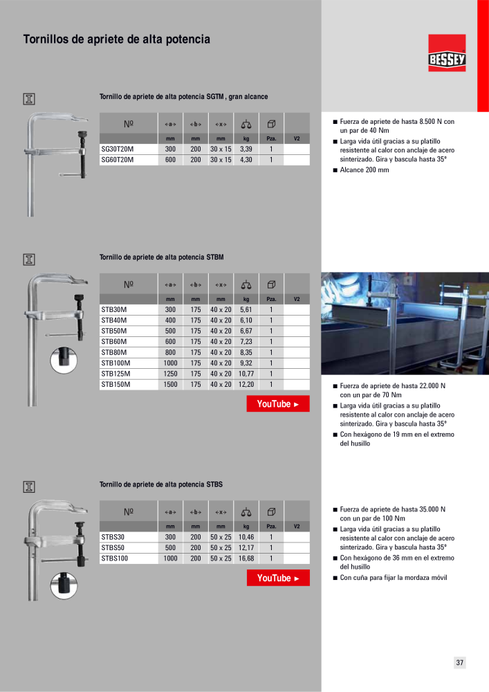 BESSEY Catálogo general Tecnología de Sujeción y de Corte Nº: 576 - Página 37