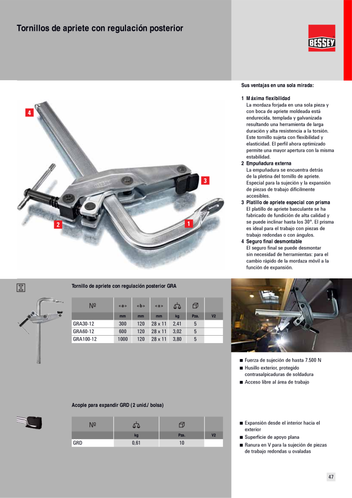 BESSEY Catálogo general Tecnología de Sujeción y de Corte Nº: 576 - Página 47