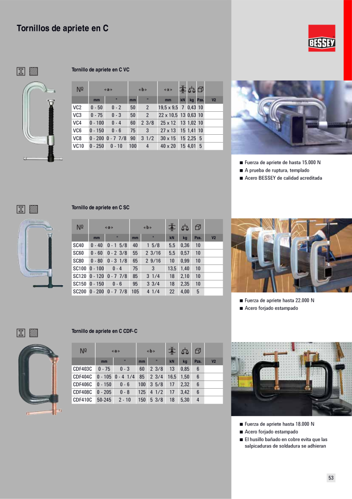BESSEY Catálogo general Tecnología de Sujeción y de Corte Nº: 576 - Página 53