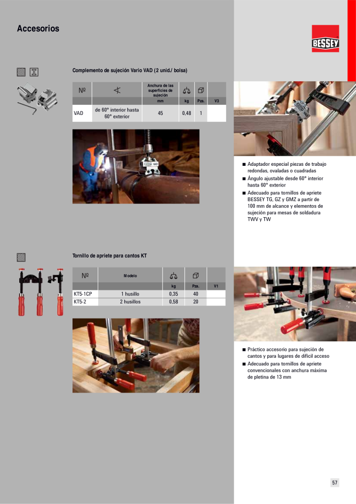 BESSEY Catálogo general Tecnología de Sujeción y de Corte Nº: 576 - Página 57