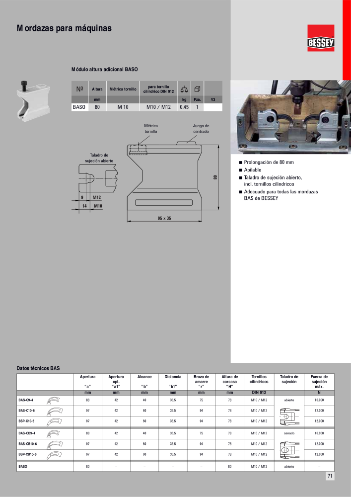 BESSEY Catálogo general Tecnología de Sujeción y de Corte Nº: 576 - Página 71