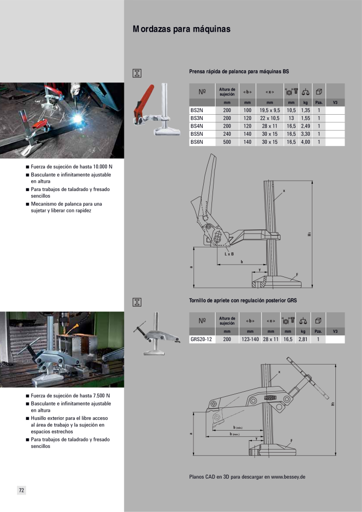 BESSEY Catálogo general Tecnología de Sujeción y de Corte Nº: 576 - Página 72