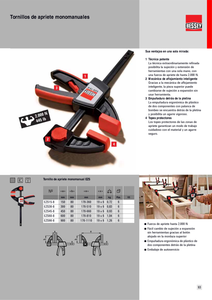 BESSEY Catálogo general Tecnología de Sujeción y de Corte Nº: 576 - Página 93