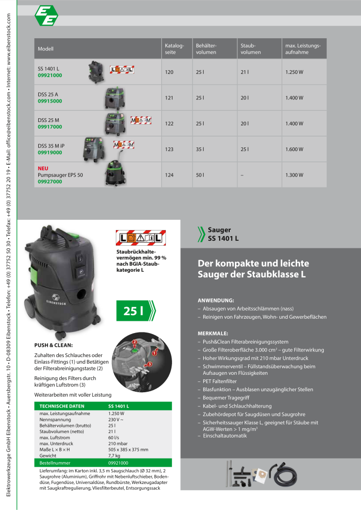 Eibenstock Hauptkatalog Elektrowerkzeuge NO.: 579 - Page 123