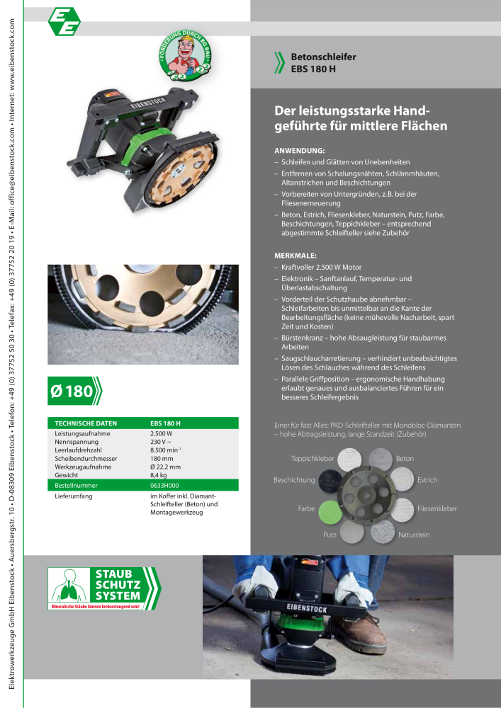 Eibenstock Hauptkatalog Elektrowerkzeuge Nº: 579 - Página 85