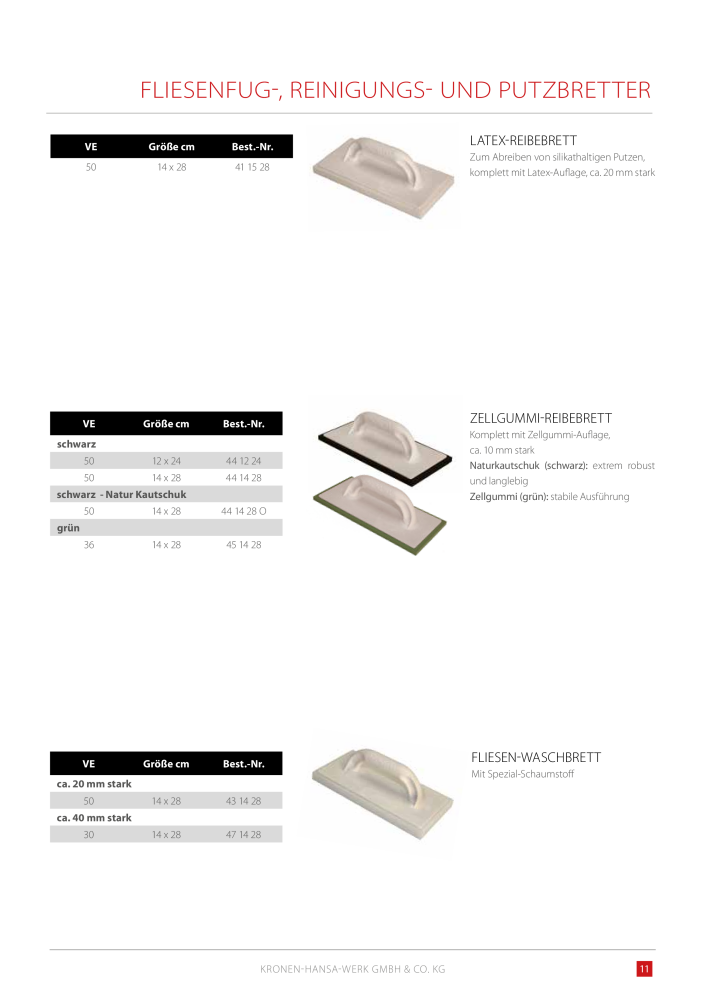 Kronen Hansa Hauptkatalog Bauwerkzeuge NO.: 581 - Page 11